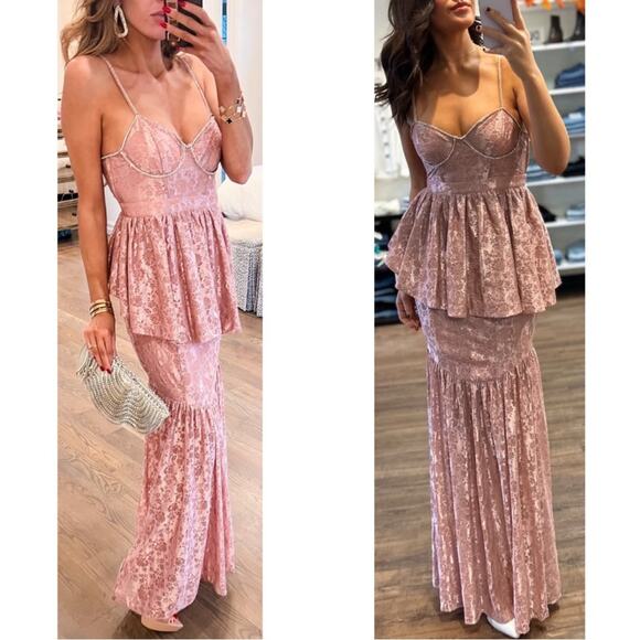For Love And Lemons Pink Sequin Maxi Dress - Picture 2 of 11